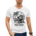 Raccoon Reading Books Summer Humor Trash Reader Men's V-Neck T-Shirt