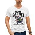Racoon-Bookworm-Book Bandit-Fueled By Fiction Men's V-Neck T-Shirt Racoon-Bookworm-Book Bandit-Fueled By Fiction Men's V-Neck T-Shirt