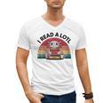 I Read Alotl Axolotl Retro Reading Books Lover Vintage Men's V-Neck T-Shirt I Read Alotl Axolotl Retro Reading Books Lover Vintage Men's V-Neck T-Shirt