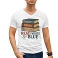Read Blue Liberty Books July 4th Independence Men's V-Neck T-Shirt