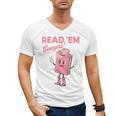 Read 'Em Western Cowgirl Retro Groovy Reading Books Men's V-Neck T-Shirt
