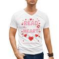 Read Your Heart Out Valentine Reading Book Lover Teacher Premium Tri-Blend Men's V-Neck T-Shirt