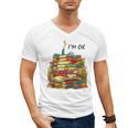 Reading Books Librarian Reader Nerd I'm Ok Teacher School Men's V-Neck T-Shirt