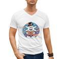 Reading Is Snow Much Fun Snowflake Top Hat Book Fan Winter Men's V-Neck T-Shirt