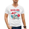 Retro Book Girl Summer For Women Beach Reading Men's V-Neck T-Shirt
