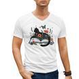 Retro Cute Cat Floral Book Librarian Vintage Floral Cat Book Men's V-Neck T-Shirt Retro Cute Cat Floral Book Librarian Vintage Floral Cat Book Men's V-Neck T-Shirt
