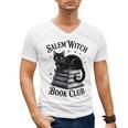 Salem Witch Book Club Bookish Halloween Cat Women Men's V-Neck T-Shirt