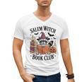 Salem WItch Book Club Halloween Raccoon Witch Reading Book Men's V-Neck T-Shirt Salem WItch Book Club Halloween Raccoon Witch Reading Book Men's V-Neck T-Shirt