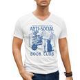 Sarcastic Anti Social Book Club Cat Skull Book Lover Men's V-Neck T-Shirt Sarcastic Anti Social Book Club Cat Skull Book Lover Men's V-Neck T-Shirt