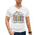 School Counselor Wildflower Book School Counseling Life Men's V-Neck T-Shirt