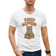SHHH Happens Librarian Cat Books Library Men's V-Neck T-Shirt