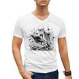 Skeleton Skull Halloween Book Reading Books Lover Teacher Men's V-Neck T-Shirt