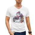 Snowman Reading Book Lovers Christmas Bookworm Librarian Men's V-Neck T-Shirt Snowman Reading Book Lovers Christmas Bookworm Librarian Men's V-Neck T-Shirt