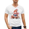 Snowman Reading Books Lovers Christmas Librarian Bookworm Men's V-Neck T-Shirt Snowman Reading Books Lovers Christmas Librarian Bookworm Men's V-Neck T-Shirt