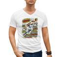 Softball Outfielder Best Traits Brave Retro Comic Book Art Premium Tri-Blend Men's V-Neck T-Shirt
