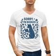 Sorry I'm Booked Cat Reading Book Boho Flowers Vintage Men's V-Neck T-Shirt