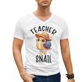 Teacher Snail With Glasses On Books Cute Pre-K Kindergarten Men's V-Neck T-Shirt