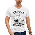 Today I'm A Serious Goose Animal Reading Book Lovers Men's V-Neck T-Shirt
