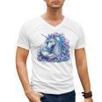 Unicorn Reading For Book Lovers Readers Men's V-Neck T-Shirt Unicorn Reading For Book Lovers Readers Men's V-Neck T-Shirt