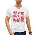 Valentine Teacher Coquette Bow Pencil Heart Book Girl Women Men's V-Neck T-Shirt