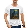 Van Gogh Starry Night Art Cat And Book Lovers Premium Tri-Blend Men's V-Neck T-Shirt Van Gogh Starry Night Art Cat And Book Lovers Premium Tri-Blend Men's V-Neck T-Shirt