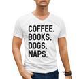 Vintage Coffee Books Dogs Naps Retro Men's V-Neck T-Shirt