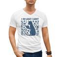 I Do What I Want Cat Reading Book Boho Flowers Vintage Men's V-Neck T-Shirt