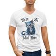 We'Re All Mad Here Cheshire Cat Alice Wonderland Book Kids Men's V-Neck T-Shirt
