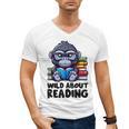 Wild About Reading Book Lover Gorilla Men's V-Neck T-Shirt