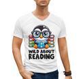 Wild About Reading Book Lover Penguin Men's V-Neck T-Shirt Wild About Reading Book Lover Penguin Men's V-Neck T-Shirt