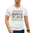 I Will Read Books Everywhere Across America Child Readers Men's V-Neck T-Shirt I Will Read Books Everywhere Across America Child Readers Men's V-Neck T-Shirt