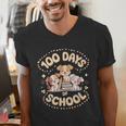100 Days Of School Cute Puppies And Books Men's V-Neck T-Shirt 100 Days Of School Cute Puppies And Books Men's V-Neck T-Shirt