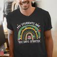 100th Day Of School Teachers Students Women Floral Books Men's V-Neck T-Shirt