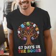 67 Days In The Books Reading Teacher 67th Day Of School Kids Men's V-Neck T-Shirt 67 Days In The Books Reading Teacher 67th Day Of School Kids Men's V-Neck T-Shirt