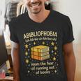 Abibliophobia Book Lover Reading Humor Graphic Men's V-Neck T-Shirt Abibliophobia Book Lover Reading Humor Graphic Men's V-Neck T-Shirt