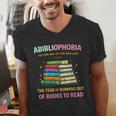 Abibliophobia Book Lovers Graphic Men's V-Neck T-Shirt Abibliophobia Book Lovers Graphic Men's V-Neck T-Shirt