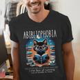 Abibliophobia Cat Reading Bookworm Reader Nerd For Men Women Girls Kids Men's V-Neck T-Shirt Abibliophobia Cat Reading Bookworm Reader Nerd For Men Women Girls Kids Men's V-Neck T-Shirt