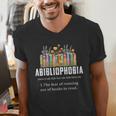 Abibliophobia Definition Book Reader Book Nerd Book Reading Men's V-Neck T-Shirt