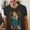 Alice In Wonderland Book Lover Lewis Carroll Rabbit Men's V-Neck T-Shirt