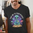 Alien Reader Reading Teacher Librarian Book Lover Men's V-Neck T-Shirt
