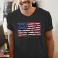 America US Flag Books Library Reading For Book Lover Reader Men's V-Neck T-Shirt
