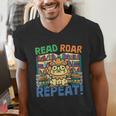 Animals Read Reading Book Library First Day Of School Kids Men's V-Neck T-Shirt