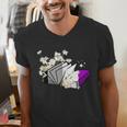 Asexual Book Lover LGBT Reading Pride Ace Flag Daisy Men's V-Neck T-Shirt