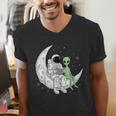 Astronaut Reading Book To Alien Moon Space Book Lover Men Men's V-Neck T-Shirt Astronaut Reading Book To Alien Moon Space Book Lover Men Men's V-Neck T-Shirt
