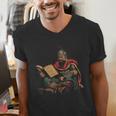 Attila The Hun Reading A Book Men's V-Neck T-Shirt Attila The Hun Reading A Book Men's V-Neck T-Shirt