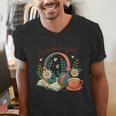 Audiobook Girlie Headphones Book Tea Love Men's V-Neck T-Shirt Audiobook Girlie Headphones Book Tea Love Men's V-Neck T-Shirt