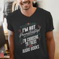 Audiobook Lover I’m Not Procrastinating Book Humor Men's V-Neck T-Shirt