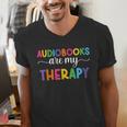 Audiobooks Are My Therapy Book Lover Audiobook Women Men's V-Neck T-Shirt Audiobooks Are My Therapy Book Lover Audiobook Women Men's V-Neck T-Shirt