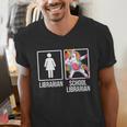 Back To School Library Unicorn Book Lover School Librarian Men's V-Neck T-Shirt