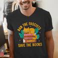 Ban The Fascist Save The Books For a Book Fan Men's V-Neck T-Shirt